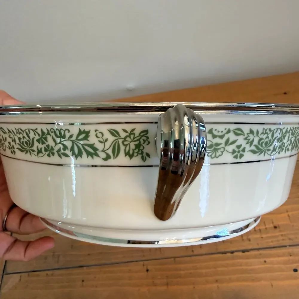 Vintage Lenox Memoir Round Covered Vegetable Bowl 1970 Fine China Mint Condition